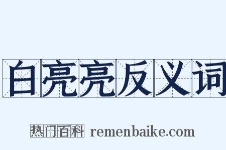 白亮亮反义词是什么意思的图片